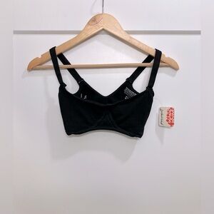 FP Movement Ribbed Black Bralette NWT | Adjustable Straps | Athleisure